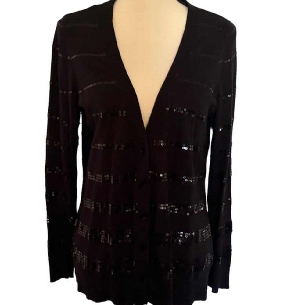 Victor size M black sequins cardigan wool blend